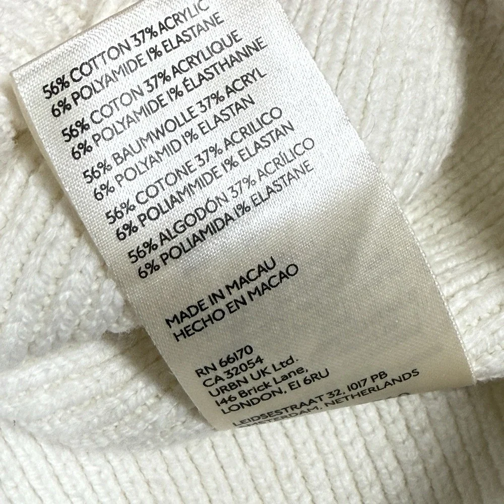 Free People Sweater Womens XS Easy Street Crop Pullover Slouchy Ribbed Cream‎
